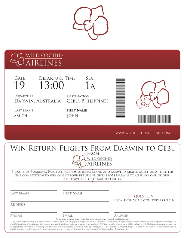Wild Orchid Airlines - Boarding Pass Promotion Wild Orchid Airlines - Boarding Pass Promotion