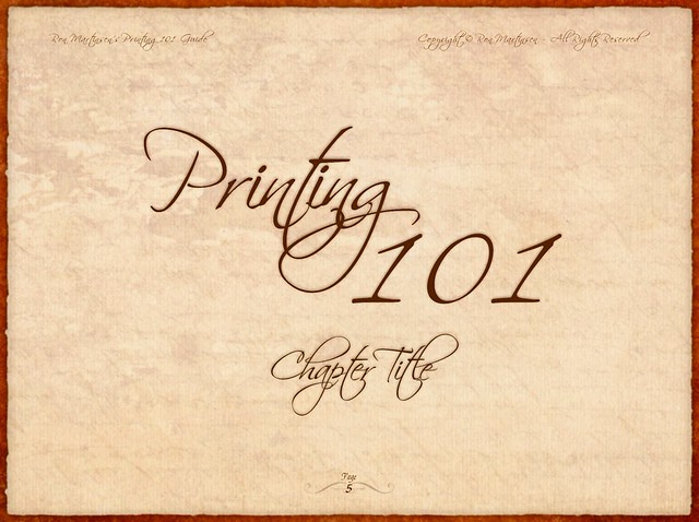 Printing 101 Custom eBook Template Page